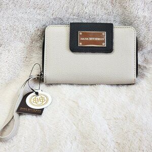 Dana Buchman Zip Around Wallet Wristlet "Danielle" Cream/Black NWT